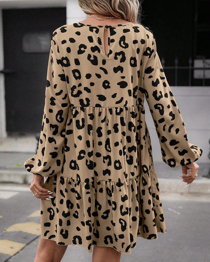 Modefest- Leopard Long Sleeve Kleid
