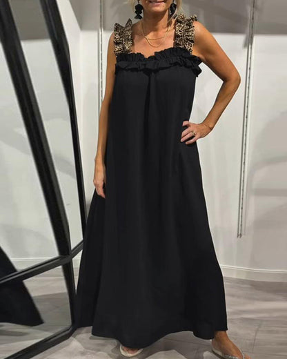 Vestido liso elegante con tirantes.