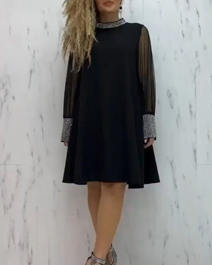 Modefest- Elegantes A-Linien-Kleid mit langen Ärmeln