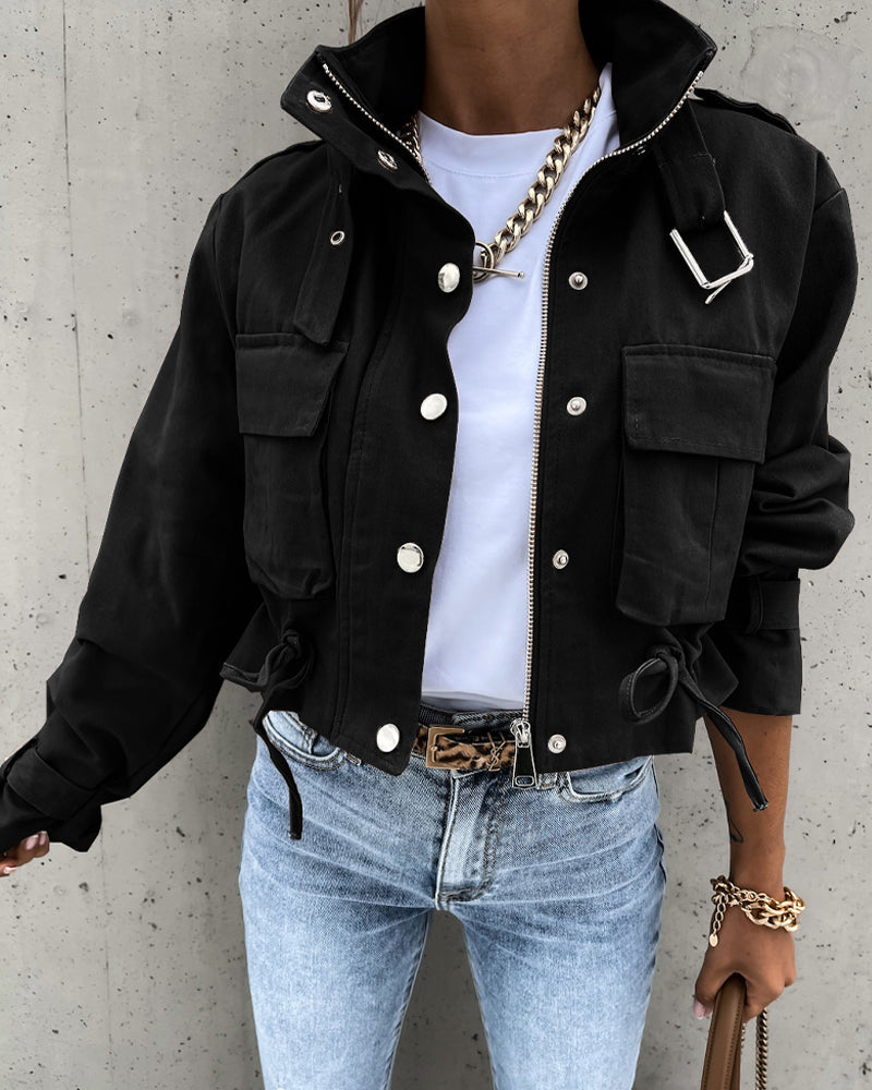 Modefest- Jacke mit Taschen Schwarz