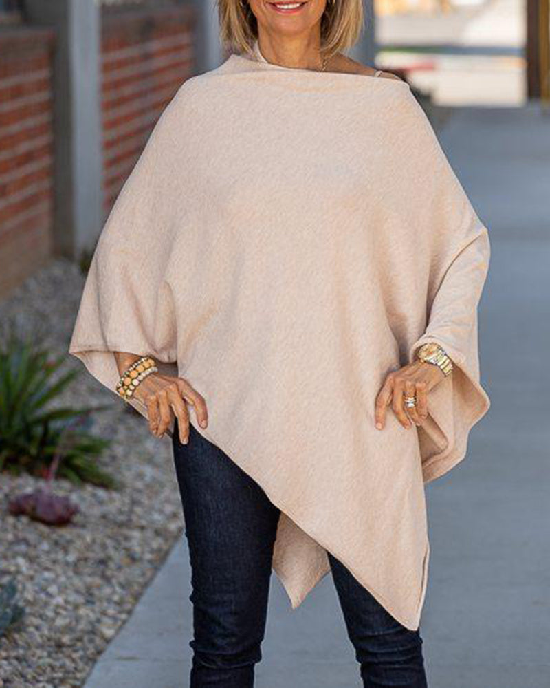 Modefest- Fuchsiafarbener poncho zum überziehen Beige