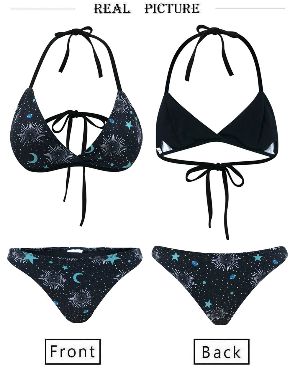 Modefest- Strandkleidung Badeanzug | Schwarzer sexy Badeanzug | Galaxy Badeanzug | Badeanzug für Frauen | Bikini für Mädchen | 2 Stück Damen Bikini Badeanzug