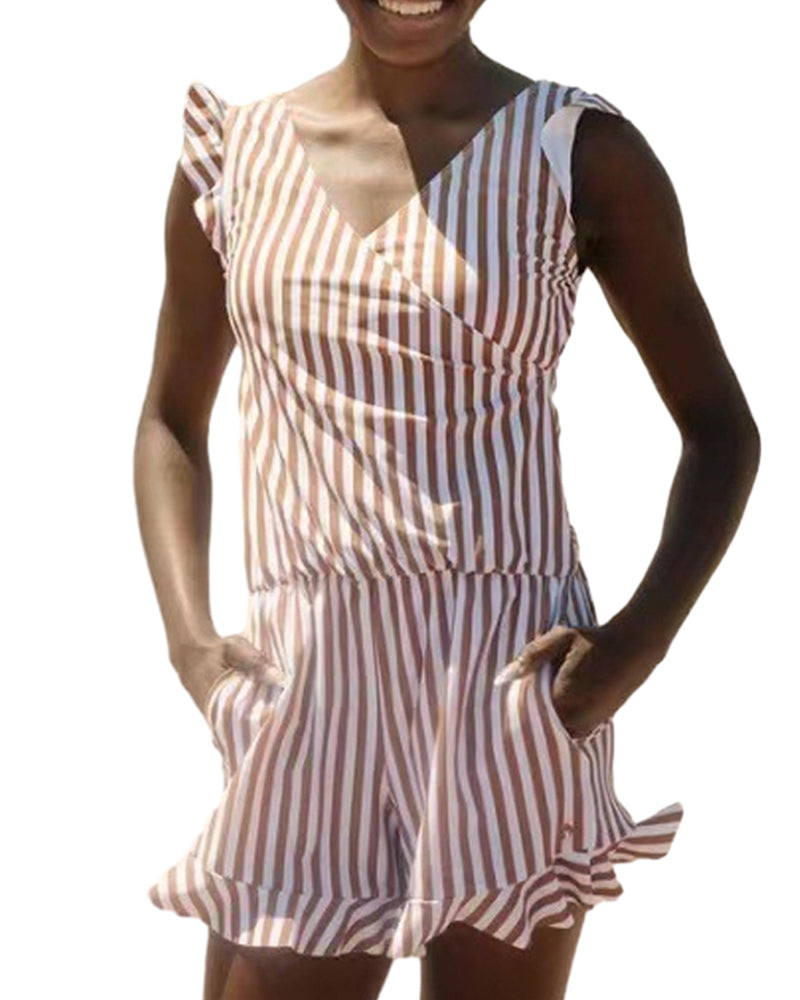 Bathing romper with integrated bra