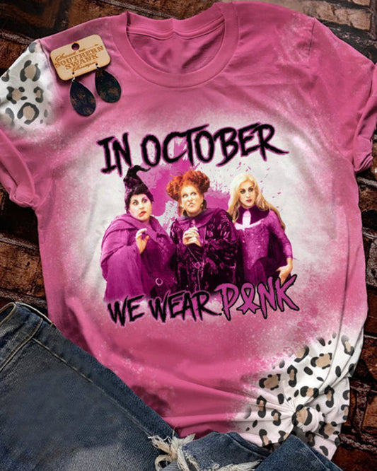 Modefest- T-Shirt mit Halloween Print Fuchsie