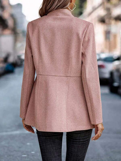 Modefest- Modernes rosafarbenes Blazer-Jackett mit langen Ärmeln