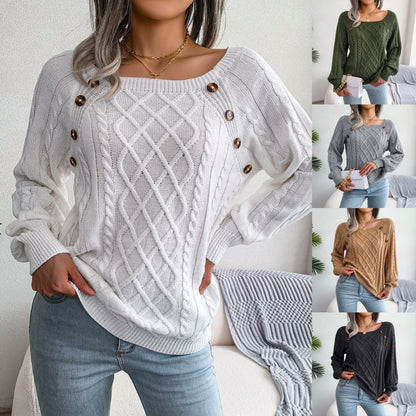 Modefest- Modischer Pullover mit quadratischem Ausschnitt