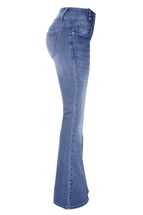Modefest- Vintage Mid Waist Flair Jeans