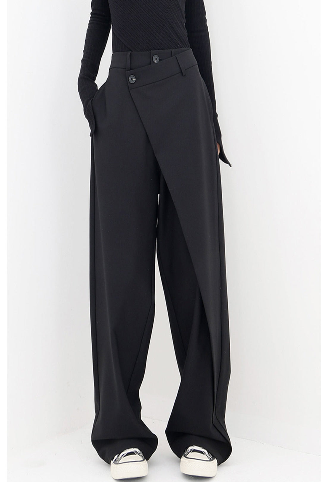 Modefest- ASYMMETRISCHE BAGGY-HOSE Schwarz