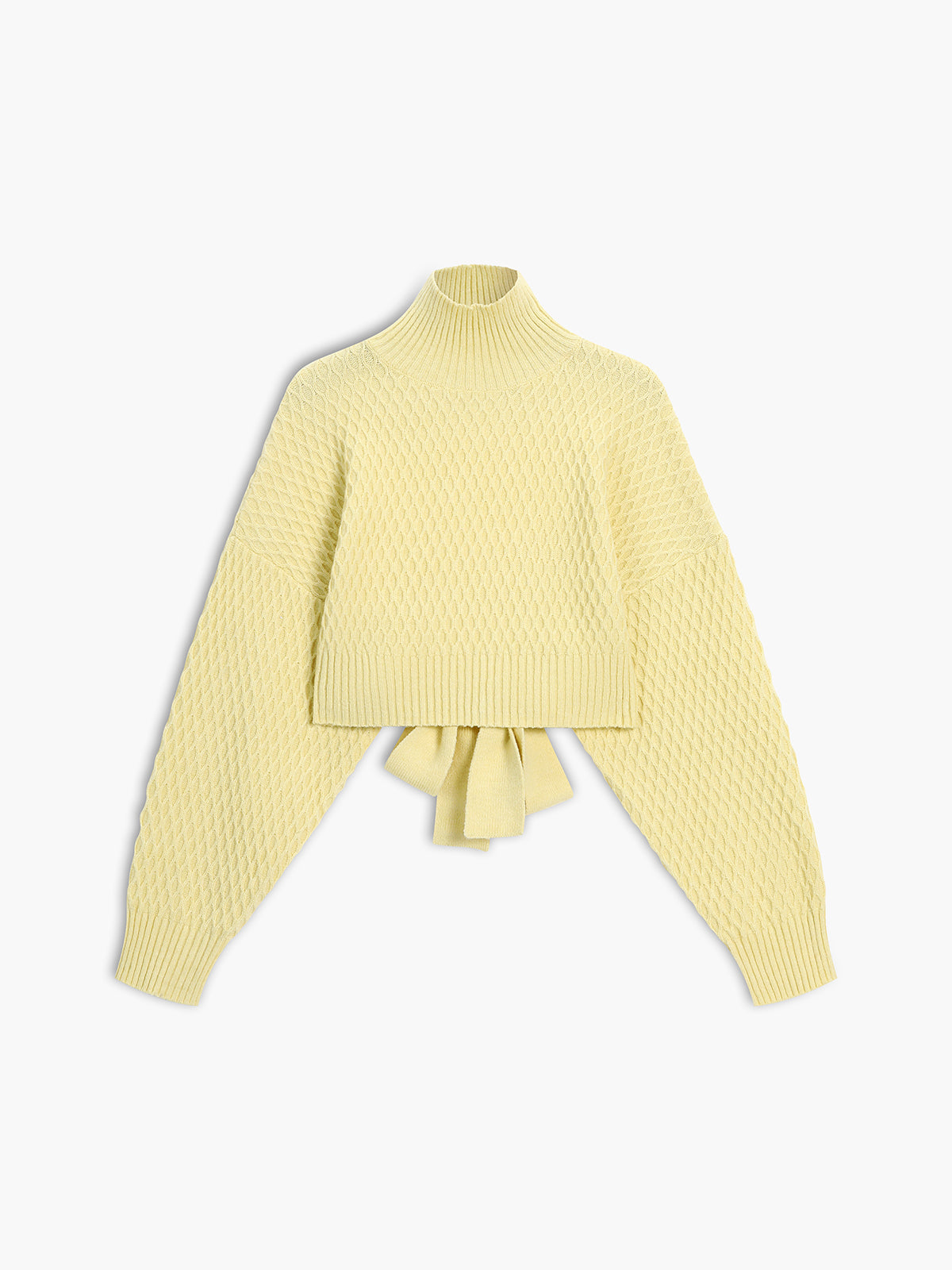 Modefest- Pullover mit Schleifenverschluss Gelb