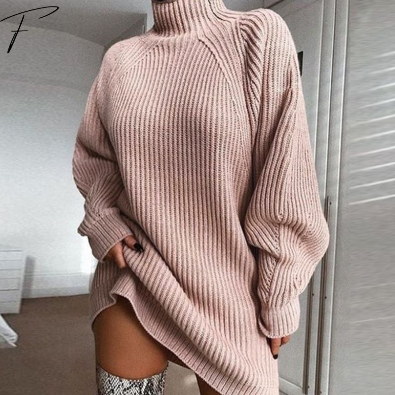 Modefest- Pulloverkleid mit Polokragen Rosa