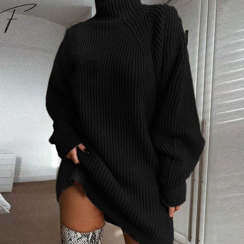Modefest- Pulloverkleid mit Polokragen schwarz