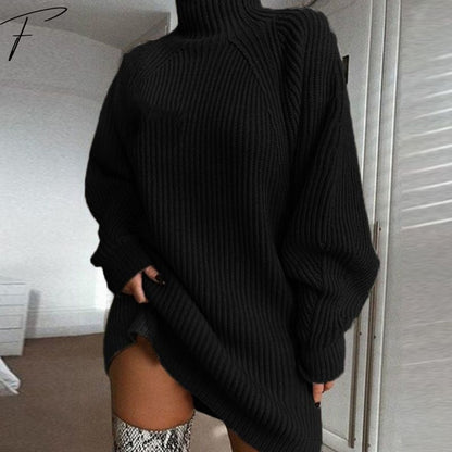 Modefest- Pulloverkleid mit Polokragen schwarz
