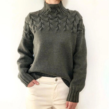 Modefest- Eleganter Pullover mit Rollkragen Grau