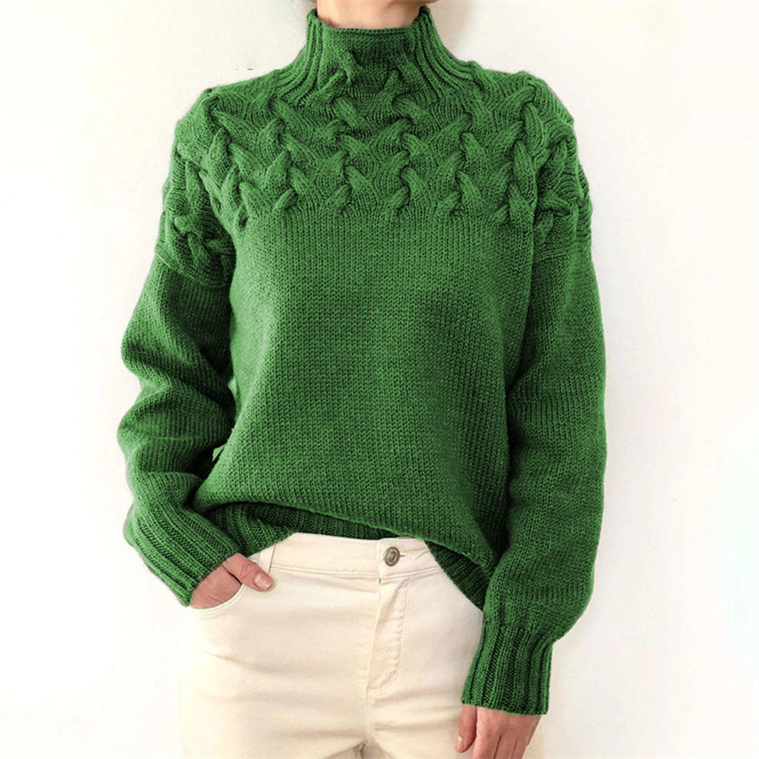 Modefest- Eleganter Pullover mit Rollkragen Grün