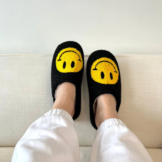 Modefest- Orthopädische Smiley-Schuhe für drinnen und draußen Schwarz mit Gelb