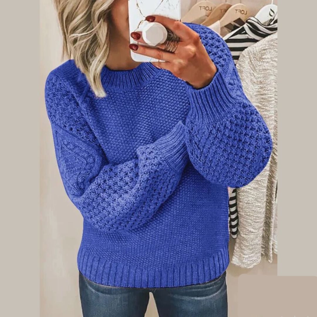 Modefest- Weicher Strickpullover Blaue