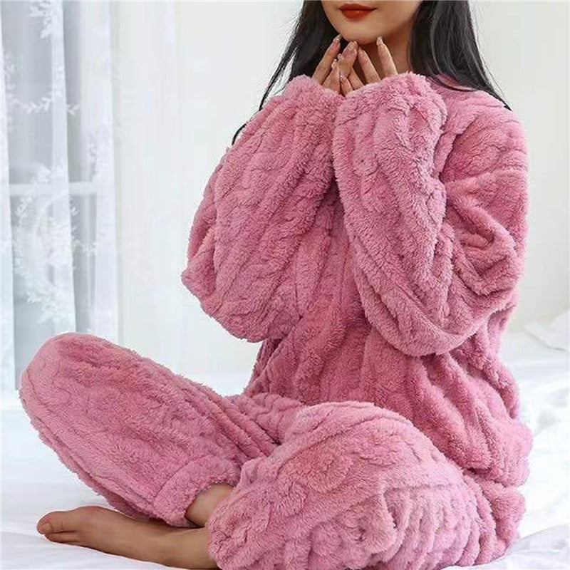Modefest- Fleece-Pyjama-Set für Frauen Rosa