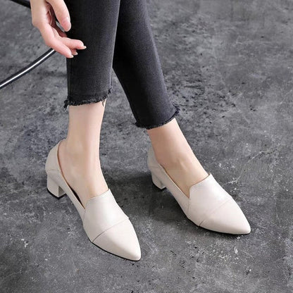 Modefest- Luxuriöse Leder-Sandalen mit Absatz Weiß
