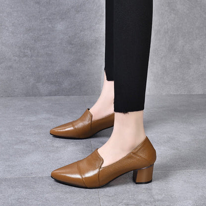 Modefest- Luxuriöse Leder-Sandalen mit Absatz Braun