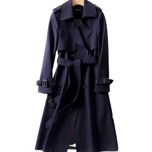 Modefest- Mantel mit doppelter Knopfreihe für Frauen Dunkelblau
