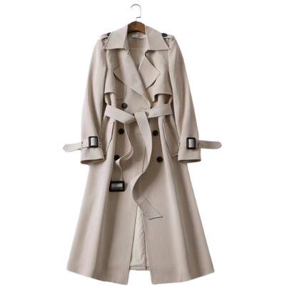 Modefest- Mantel mit doppelter Knopfreihe für Frauen Beige