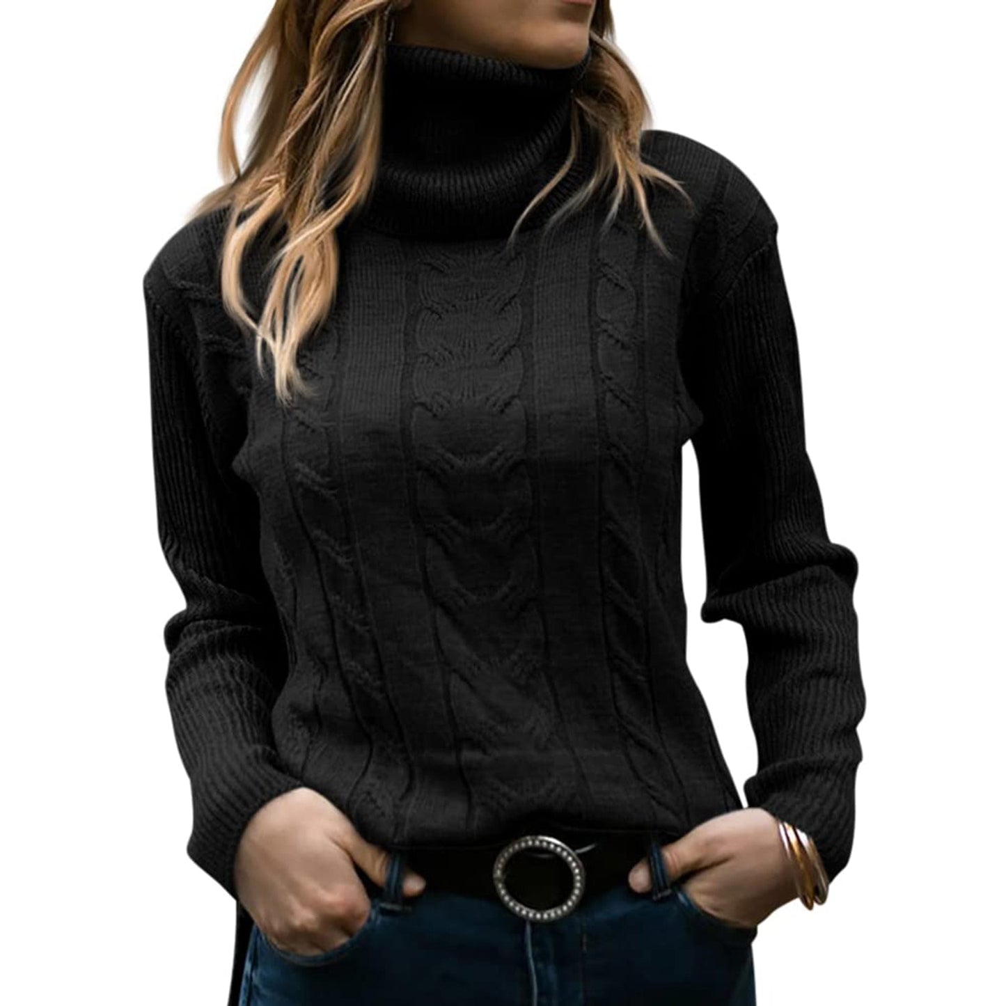 Modefest- Rollkragenpullover Schwarz