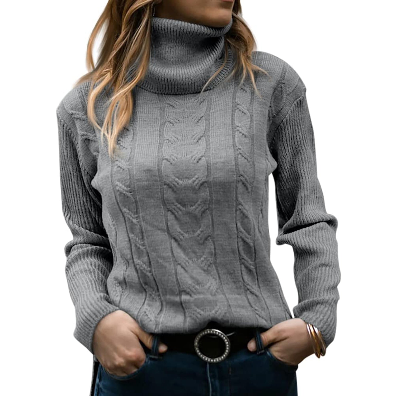 Modefest- Rollkragenpullover Grau