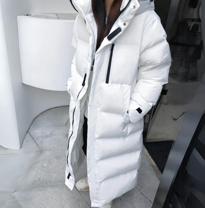Modefest- Winddichte lange Jacke mit Kapuze für den Winter