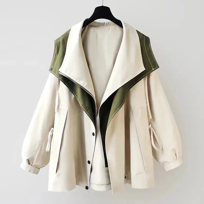 Modefest- Mehrschichtiger Mantel Weiß