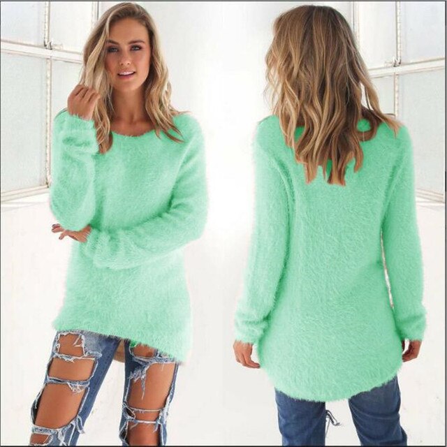 Modefest- 2023 Lässiger Langarm-Pullover mit O-Ausschnitt Grün