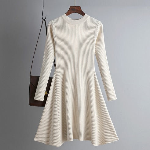 Modefest- Herbstkleid Pullover Weiß