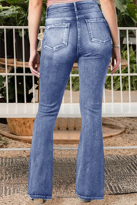 Modefest- Vintage Mid Waist Flair Jeans