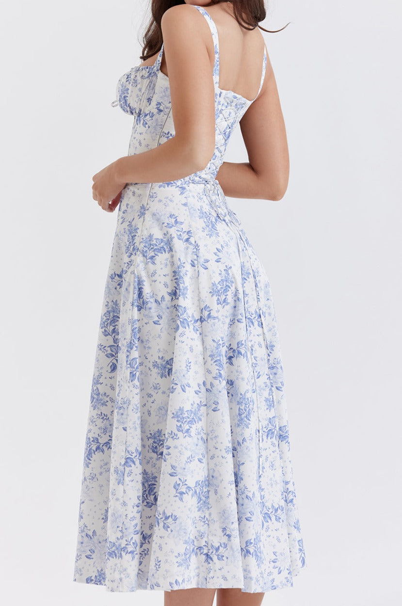 Modefest- Floral Bustier Midriff Taille Shaper Kleid