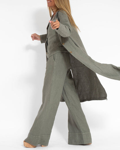 Modefest- Lässige Slim Fit Long Blazers Kragen Jacke mit Klappentaschen