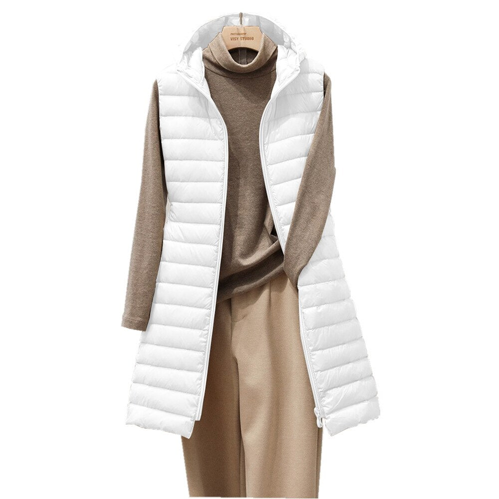 Modefest- Die kuschelige und modische wattierte Jacke mit Kapuze Weiß