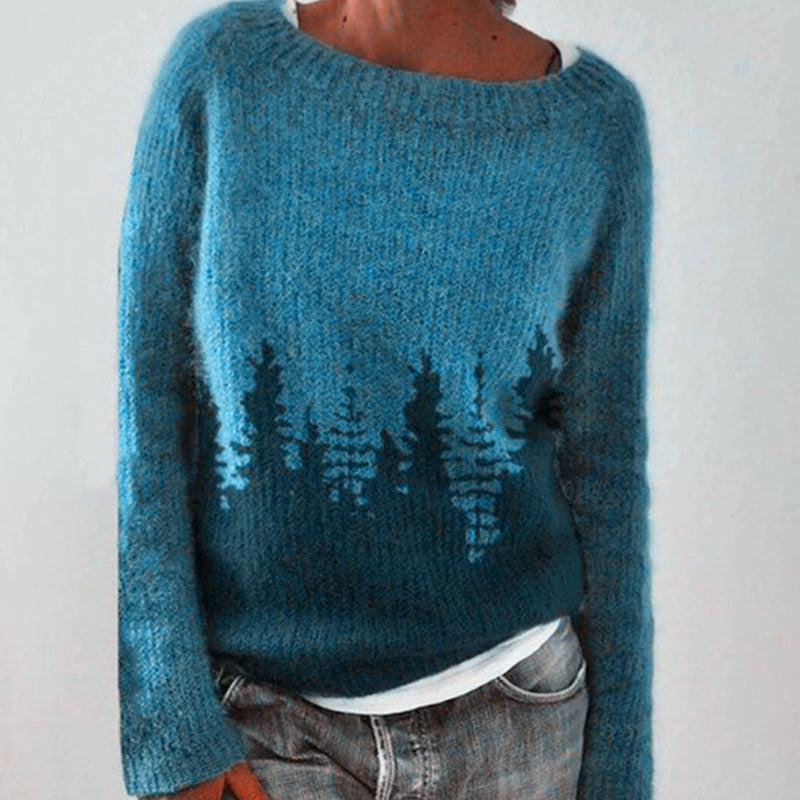 Modefest- Winter Vintage-Strickpullover Blau