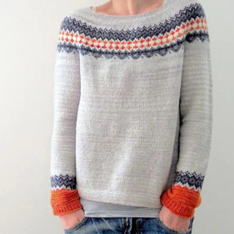 Modefest- Winter Vintage-Strickpullover Grau