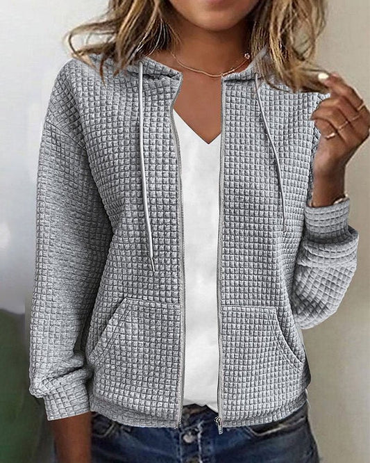 Modefest- Strickjacke mit Blockmuster Grau