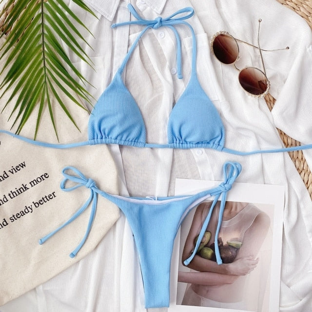 Modefest- Brasilianischer Bikini | Frauen sexy Bikini | Halfter-Push-up-Badeanzug | Frauen-reizvolle Badebekleidung | Strandanzug | Strandbekleidung Bikini | Beachwear-Badeanzug W2