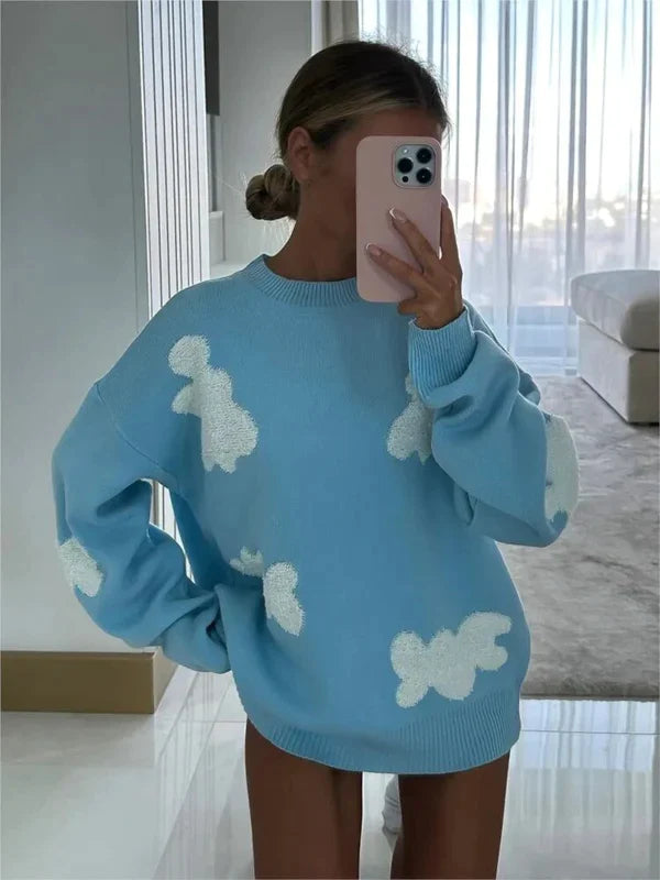 Modefest- LIEBE BIS ZUM MOND - WEICHER PULLOVER Blau